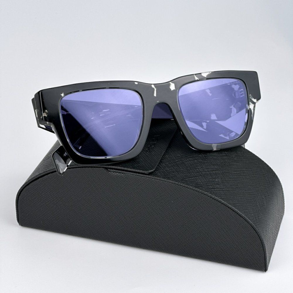 NEW Prada PRA06S 15O50B Tortoise Black Violet Mirror Square Unisex Sunglasses